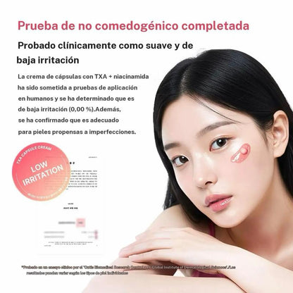 TXA + Niacinamida Crema en Cápsulas Hidratante de Doble Luminosidad para Tono de Piel Desigual 99% Ácido Tranexámico Puro 1.94 oz
