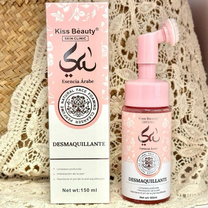 Kiss Beauty Desmaquillante con Cepillo Yara Esencia Árabe 150 ml para Limpieza Profunda y Hidratación de la Piel