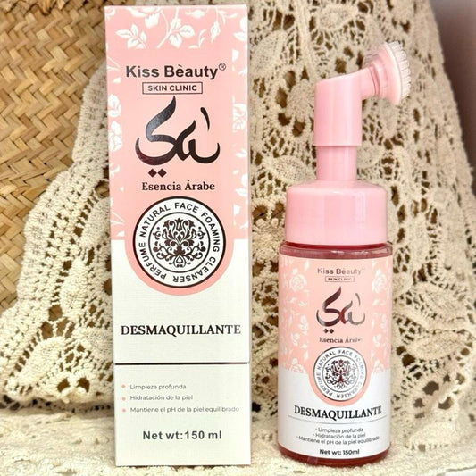 Kiss Beauty Desmaquillante con Cepillo Yara Esencia Árabe 150 ml para Limpieza Profunda y Hidratación de la Piel