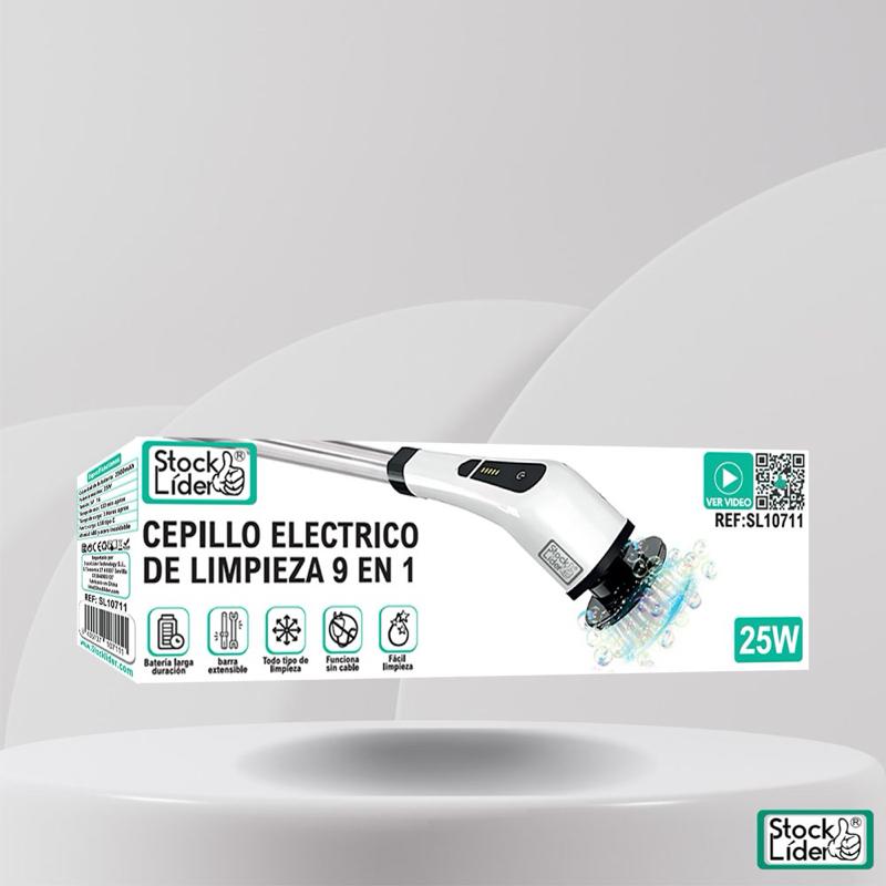 Stock Lider Cepillo Eléctrico de Limpieza 9 en 1 REF SL10711 25W con Mango Extensible y Función Sin Cables
