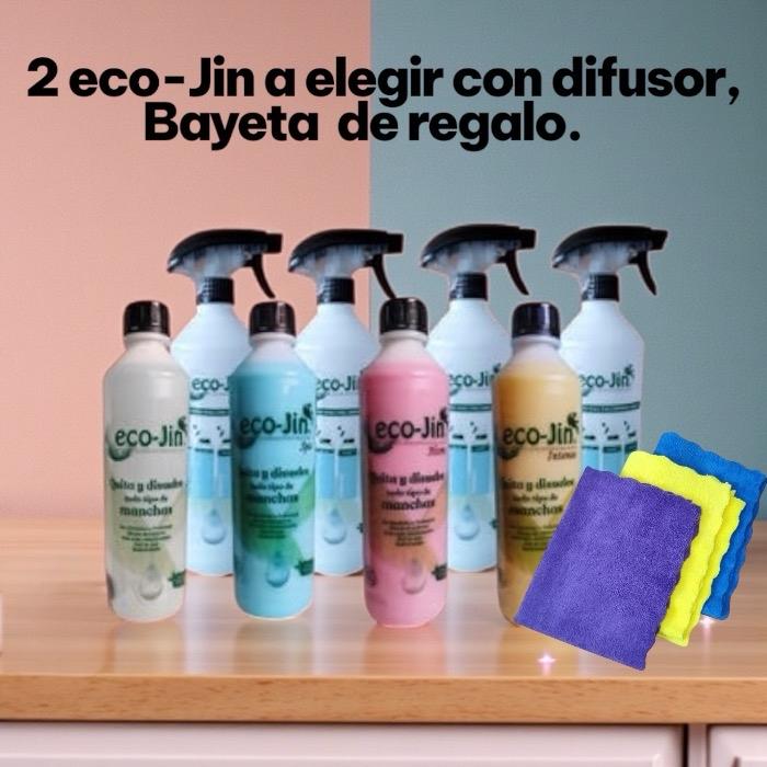 2 Eco-Jin 1 Litro a elegir, bayeta microfibra de regalo.
