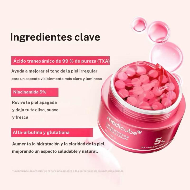 TXA + Niacinamida Crema en Cápsulas Hidratante de Doble Luminosidad para Tono de Piel Desigual 99% Ácido Tranexámico Puro 1.94 oz