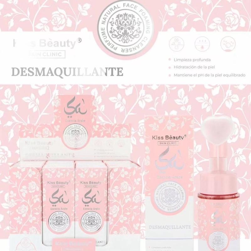 Kiss Beauty Desmaquillante con Cepillo Yara Esencia Árabe 150 ml para Limpieza Profunda y Hidratación de la Piel