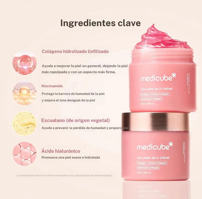 Crema Jelly de Colágeno y Niacinamida (Colágeno Hidrolizado + Niacinamida) | Potenciador Instantáneo de Luminosidad | Hidratante Facial