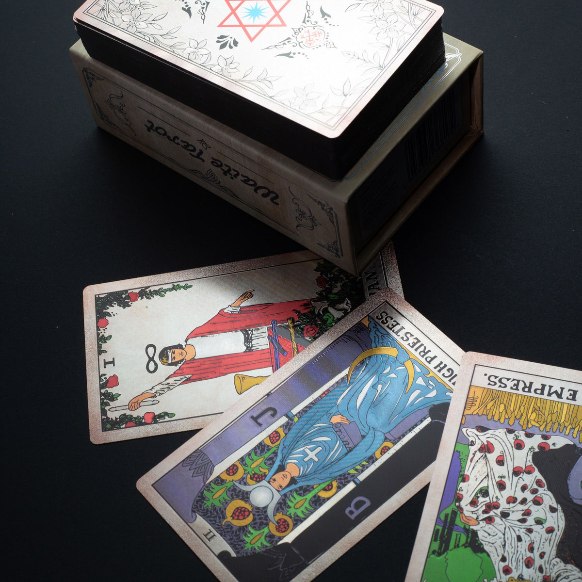 Juego de cartas de Tarot Waite con lámina de plata - con folleto